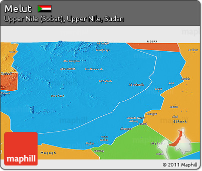 Political Panoramic Map of Melut