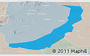Political Panoramic Map of Melut, lighten, semi-desaturated