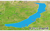 Political Panoramic Map of Melut, satellite outside