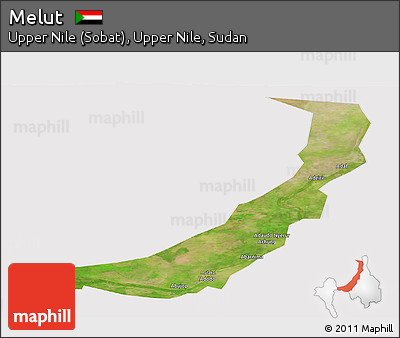 Satellite Panoramic Map of Melut, cropped outside