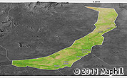 Satellite Panoramic Map of Melut, darken, desaturated