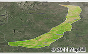 Satellite Panoramic Map of Melut, darken, semi-desaturated