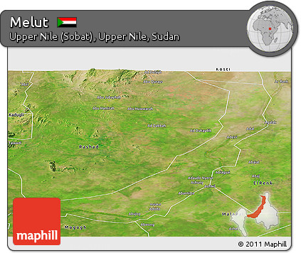 Satellite Panoramic Map of Melut