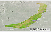 Satellite Panoramic Map of Melut, lighten, semi-desaturated
