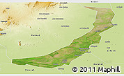 Satellite Panoramic Map of Melut, physical outside