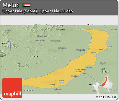 Savanna Style Panoramic Map of Melut