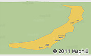 Savanna Style Panoramic Map of Melut, single color outside