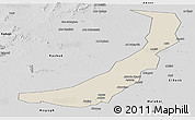 Shaded Relief Panoramic Map of Melut, desaturated