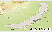 Shaded Relief Panoramic Map of Melut, physical outside