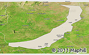 Shaded Relief Panoramic Map of Melut, satellite outside