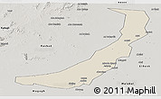 Shaded Relief Panoramic Map of Melut, semi-desaturated