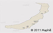 Shaded Relief Panoramic Map of Melut, single color outside
