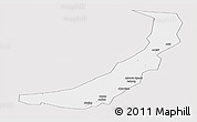 Silver Style Panoramic Map of Melut, single color outside