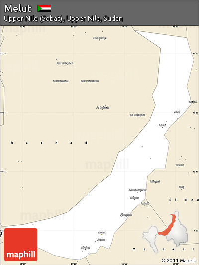 Classic Style Simple Map of Melut