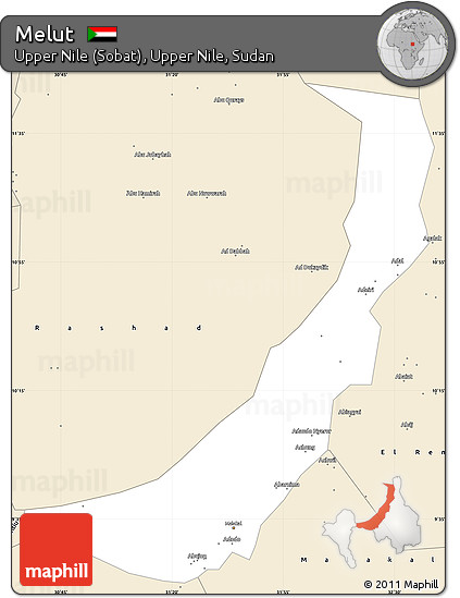 Classic Style Simple Map of Melut