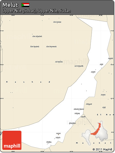 Classic Style Simple Map of Melut