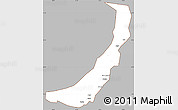 Gray Simple Map of Melut, cropped outside