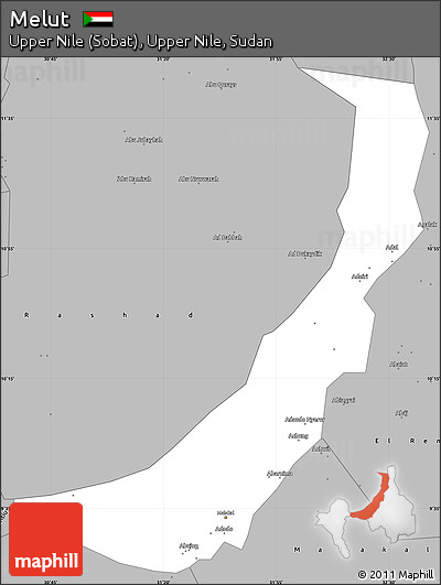 Gray Simple Map of Melut