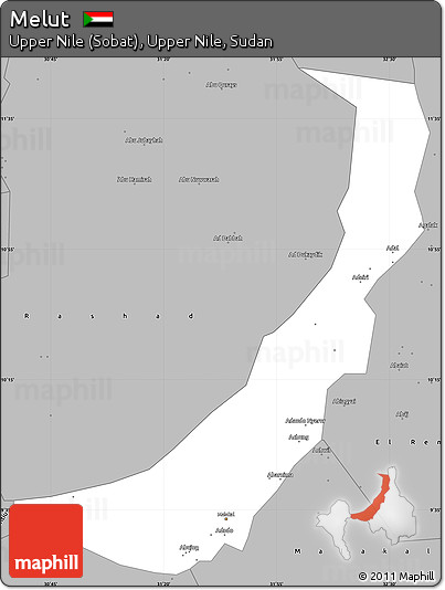 Gray Simple Map of Melut