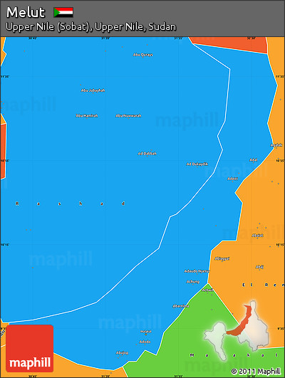 Political Simple Map of Melut