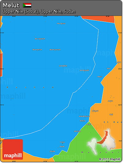 Political Simple Map of Melut