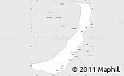 Silver Style Simple Map of Melut