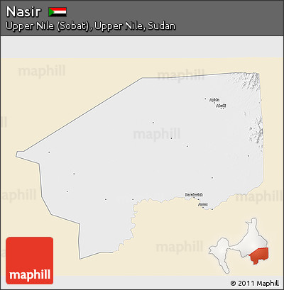 Classic Style 3D Map of Nasir, single color outside