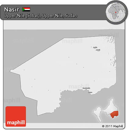 Gray 3D Map of Nasir, single color outside