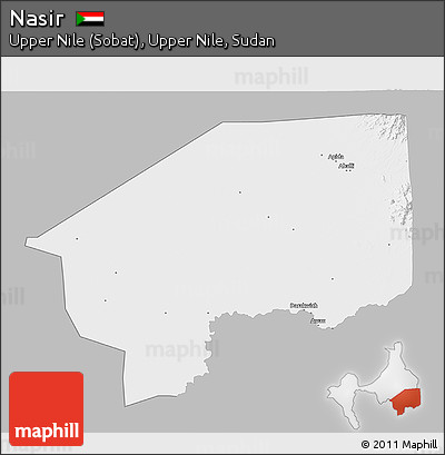 Gray 3D Map of Nasir, single color outside