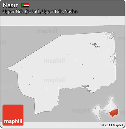 Gray 3D Map of Nasir, single color outside