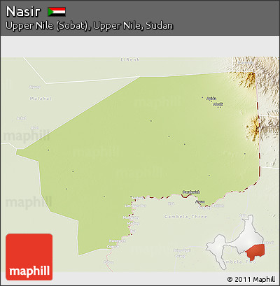 Physical 3D Map of Nasir, lighten