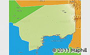 Physical 3D Map of Nasir, political outside