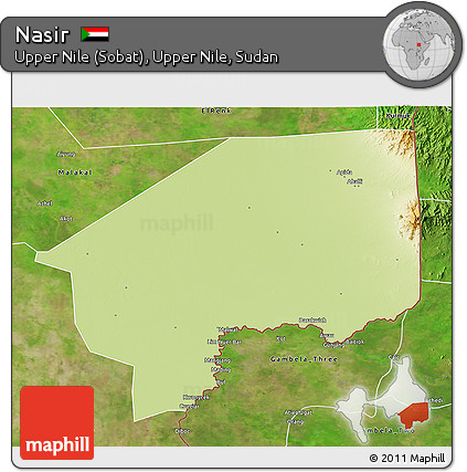 Physical 3D Map of Nasir, satellite outside