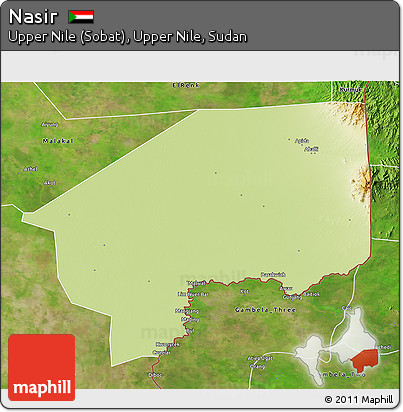 Physical 3D Map of Nasir, satellite outside