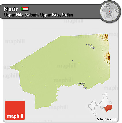 Physical 3D Map of Nasir, single color outside