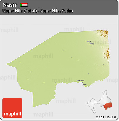 Physical 3D Map of Nasir, single color outside