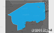Political 3D Map of Nasir, darken, desaturated