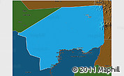 Political 3D Map of Nasir, darken
