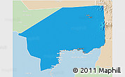 Political 3D Map of Nasir, lighten