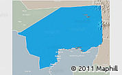 Political 3D Map of Nasir, lighten, semi-desaturated