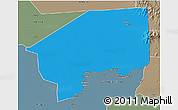 Political 3D Map of Nasir, semi-desaturated