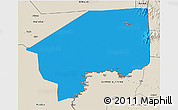 Political 3D Map of Nasir, shaded relief outside