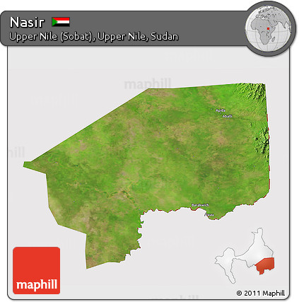 Satellite 3D Map of Nasir, cropped outside