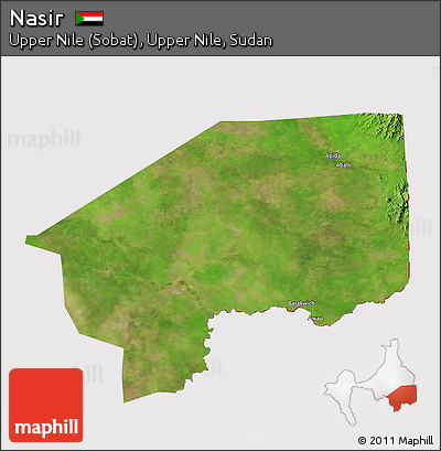Satellite 3D Map of Nasir, cropped outside
