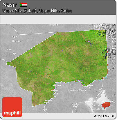 Satellite 3D Map of Nasir, lighten, desaturated