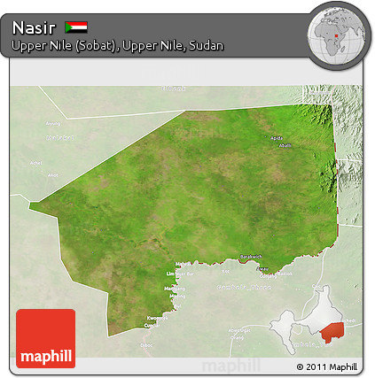 Satellite 3D Map of Nasir, lighten