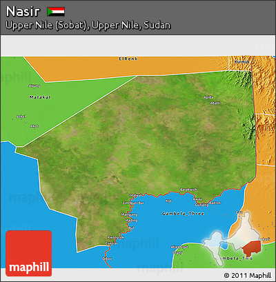 Satellite 3D Map of Nasir, political outside