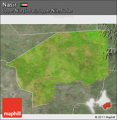 Satellite 3D Map of Nasir, semi-desaturated