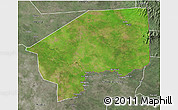 Satellite 3D Map of Nasir, semi-desaturated