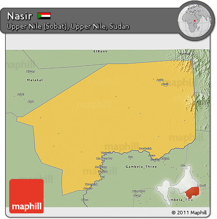 Savanna Style 3D Map of Nasir